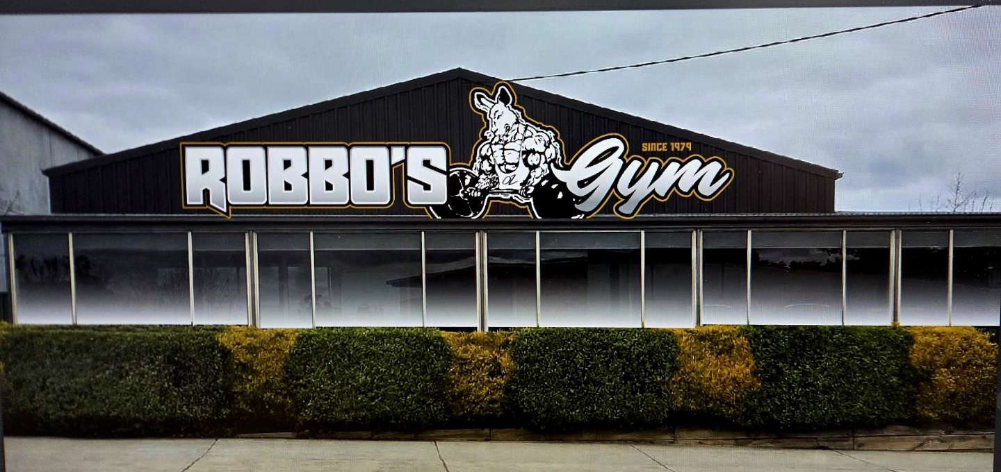 Robbo's Gym building and sign